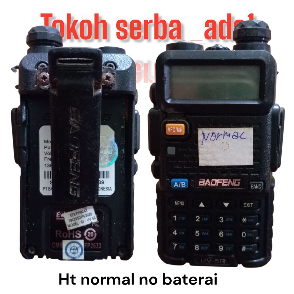 HT Baofeng Normal no baterai tipe BF-888s / UV-5RA / UV-82 / BF-U56 Second