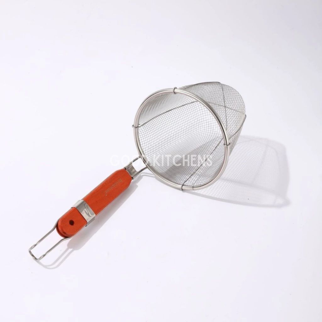 G371 SARINGAN MIE KOCOK GAGANG KAYU SARINGAN MIE AYAM STAINLESS SEROK MIE