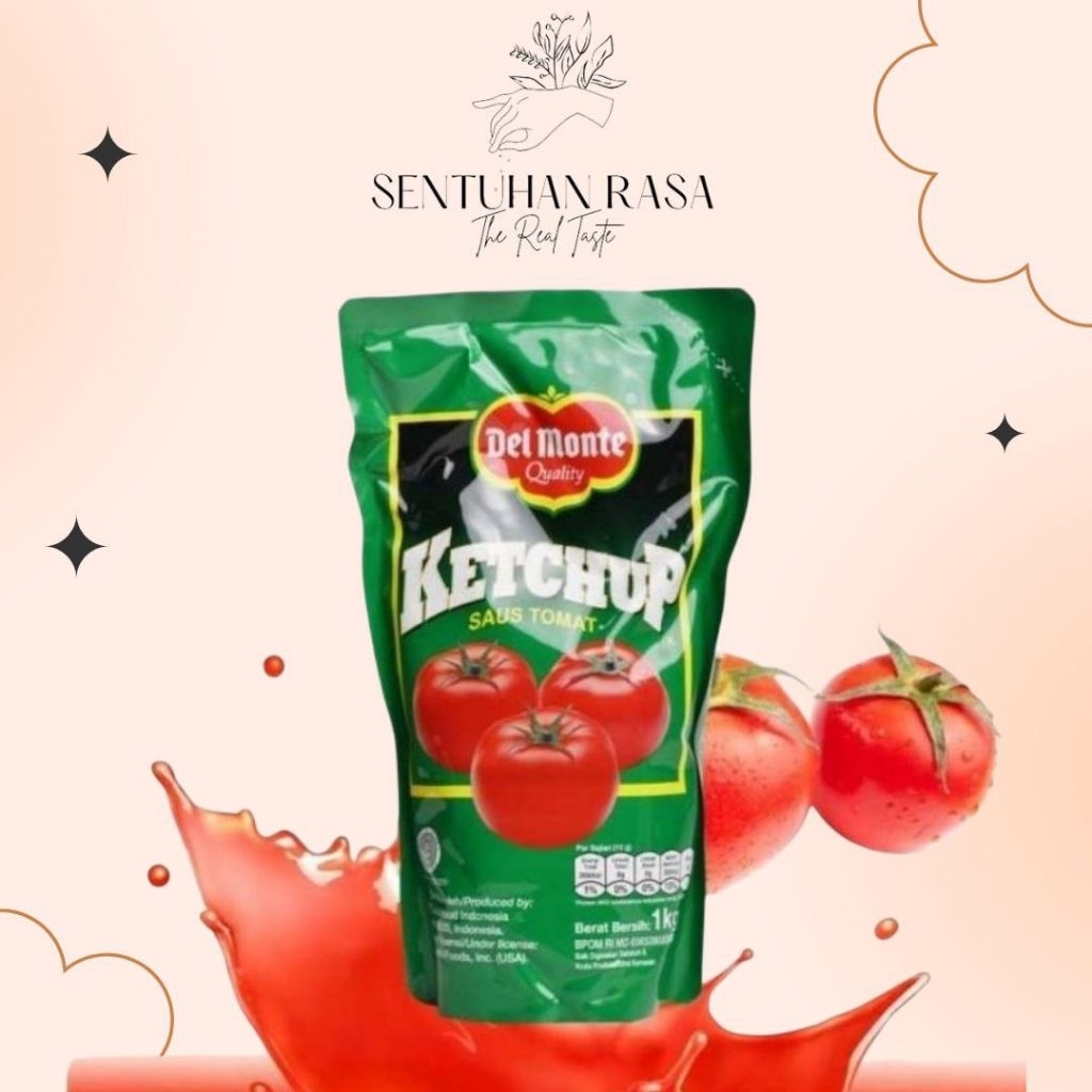 [Sentuhan Rasa] Saos Tomat Del Monte 1kg / Saos Tomat Pouch / Refill Saos Tomat Del Monte 1kg