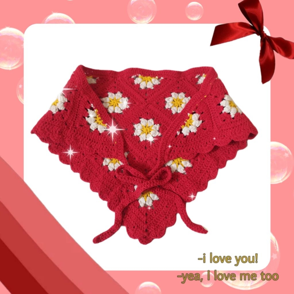 Bymahand | Red Daisy Granny Bandana