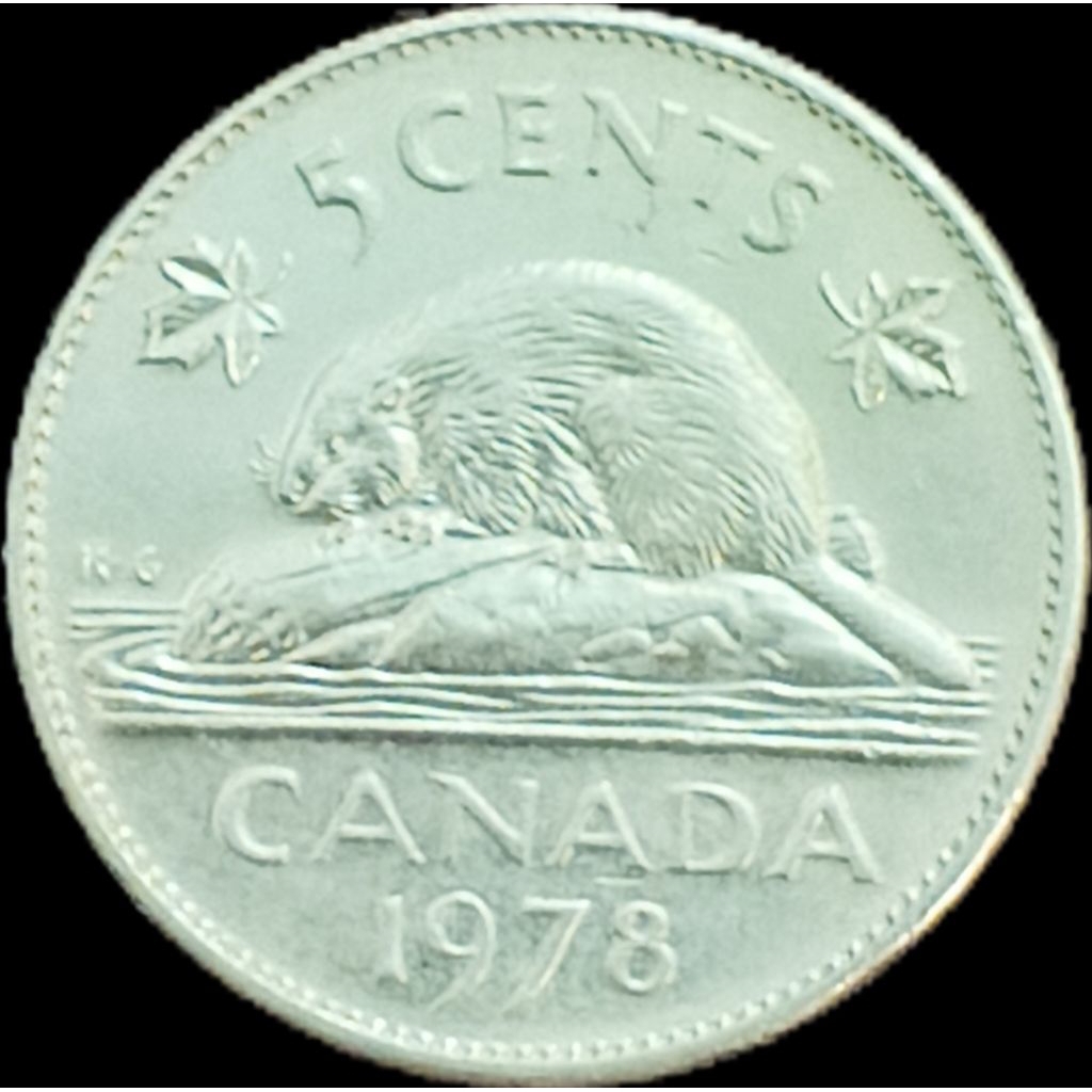 Koin asing Canada 5 cents 1978