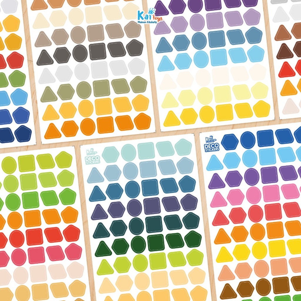 

Sticker Geometri Warna Warni / Stiker Deco Berbagai Bentuk Segi Empat Oval Segitiga Segi Empat Segi Lima