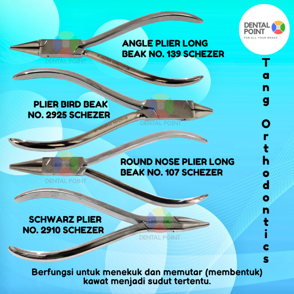 Tang Ortho Plier/Long Beak/Bird Beak/Coil Round Nose/Schwarz - Schezer