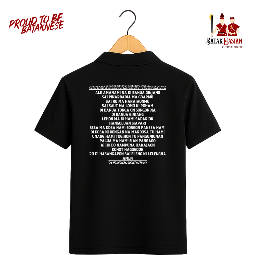 TANGIANG ALE AMA NAMI (Doa Bapa Kami Bahasa Batak) [KAOS POLO / KAOS BERKERAH] - Kaos Batak – Bahan 
