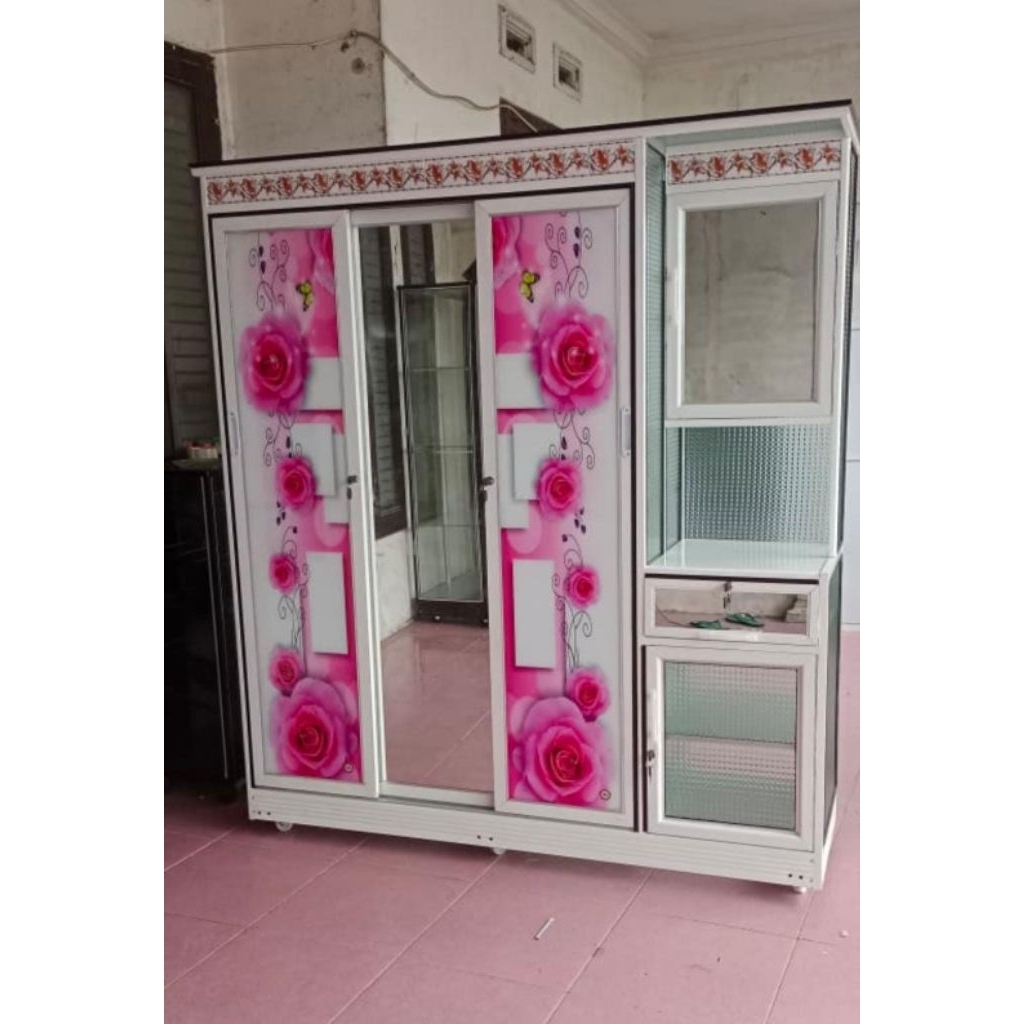 lemari baju+meja rias KACA