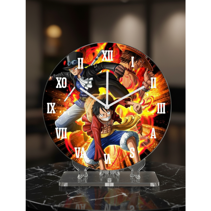 Jam Dinding Akrilik Bulat Anime Onepiece/Jam Dinding Anime Hiasan Kamar