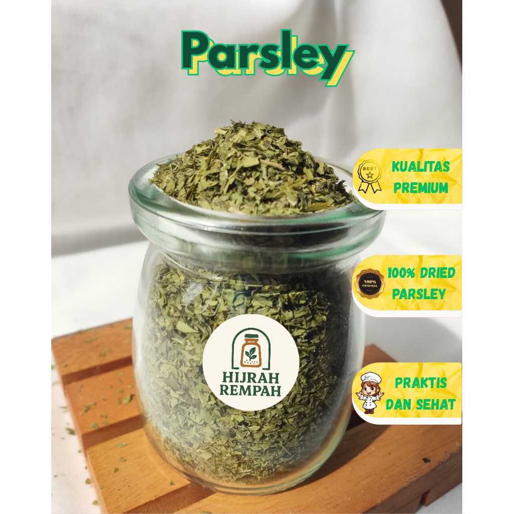 

Daun Parsley Kering 50gr/ Peterseli/ Parsley Dried/ Daun Sup Kering