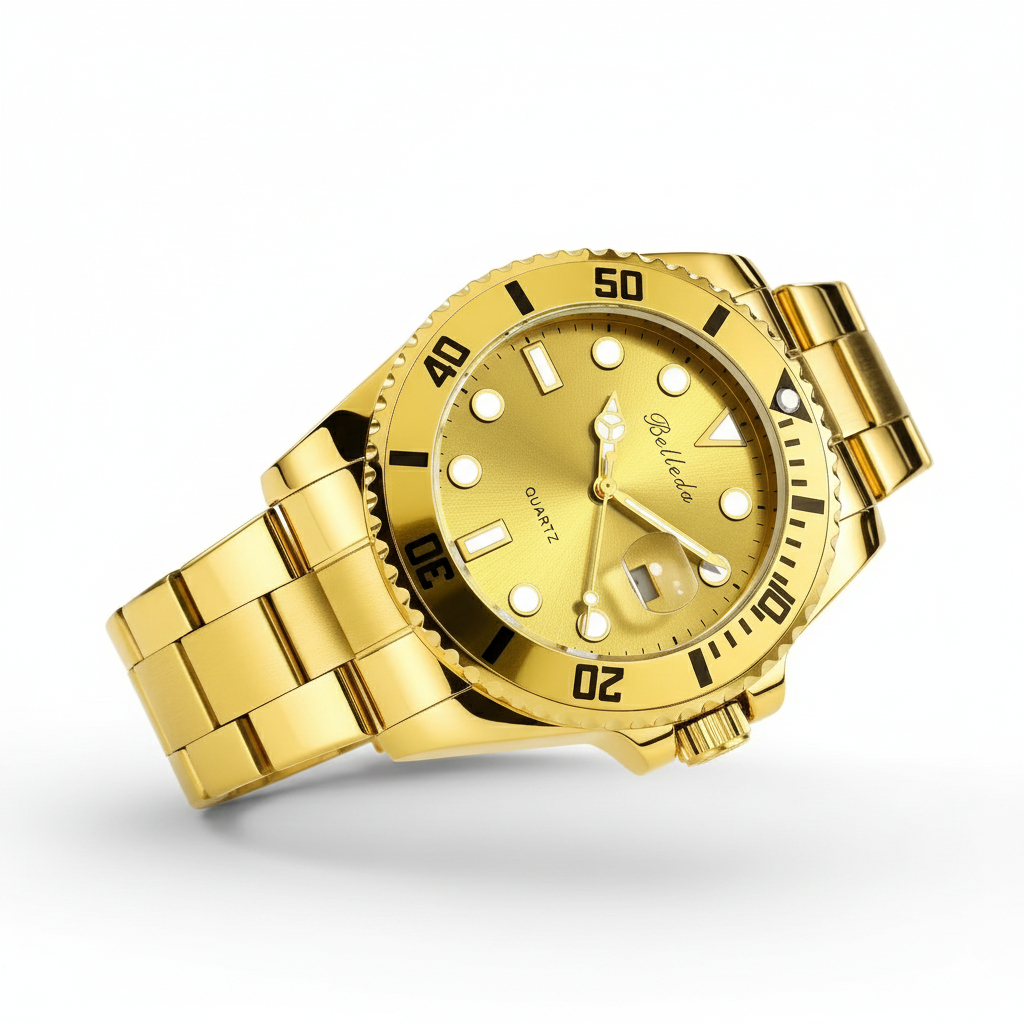 Jam Tangan Pria Belleda 9479-2 Rantai tanggal Aktif Anti Air 3 Atm Man Watches Mewah