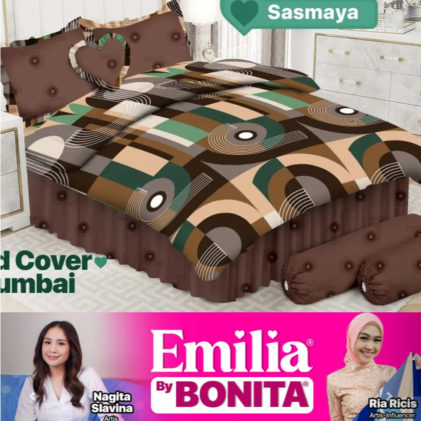 Sprei Rumbai + Selimut Bedcover Bonita Emilia 180x200
