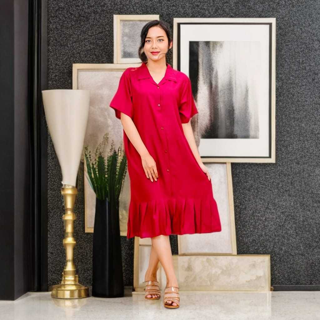 Dress Wanita | Dress Wanita Ruffle | Daster Ruffle | Daster Kekinian | Daster Busui | Dress Kekinian