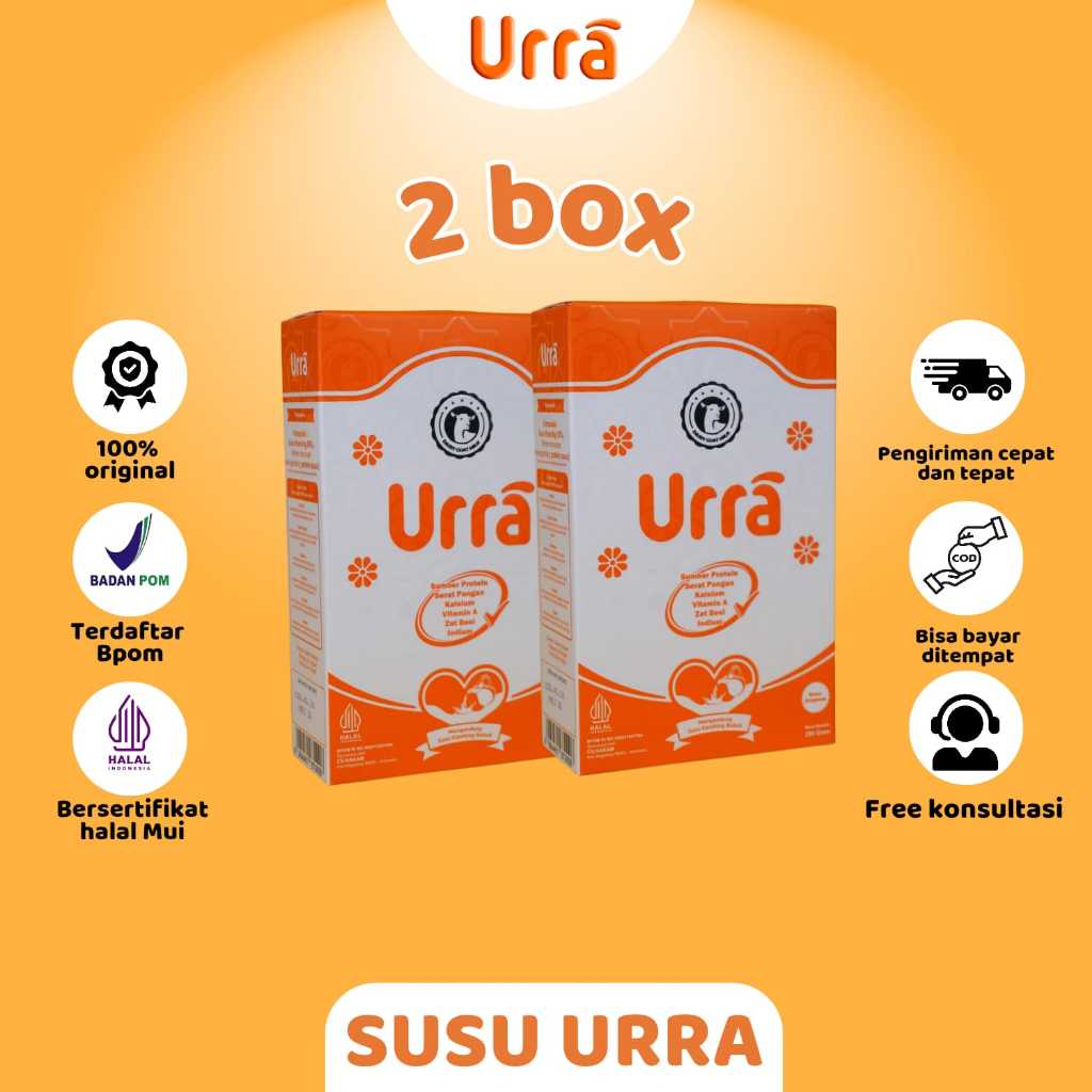 

Urra Susu Kambing Saanen untuk Penambah Tinggi Badan & Berat Badan Anak - Paket Hemat 2 Box