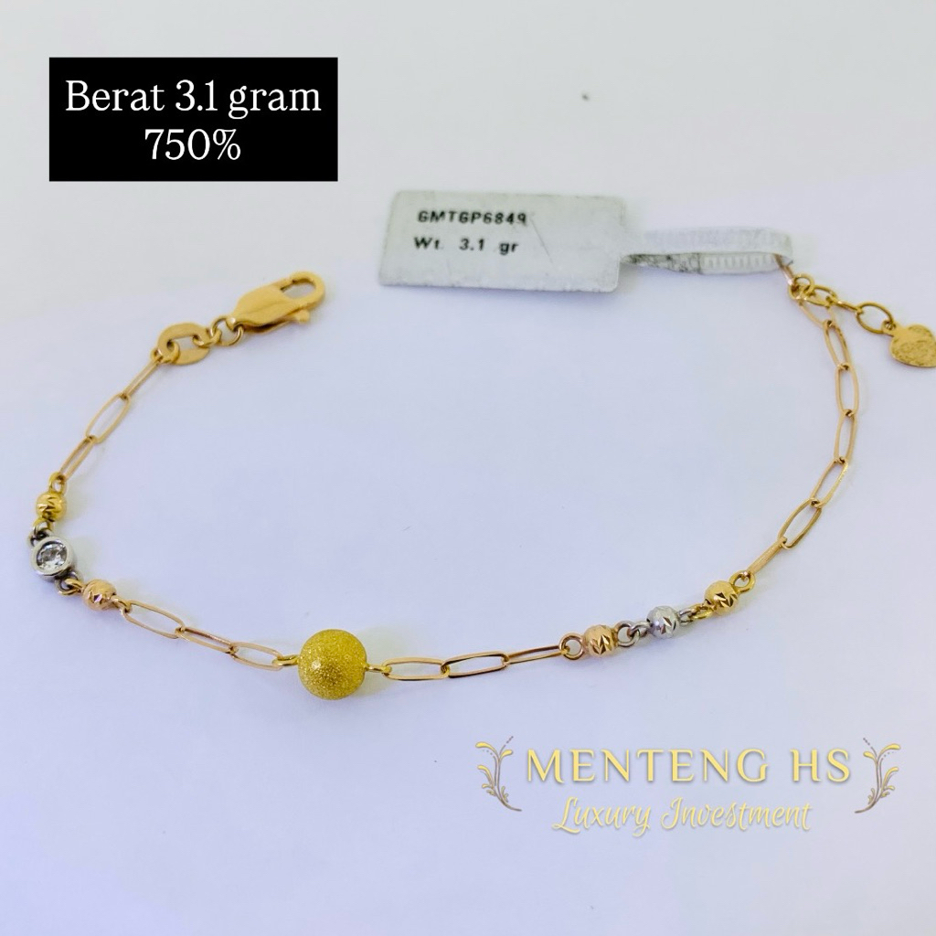 gelang emas 75%17k