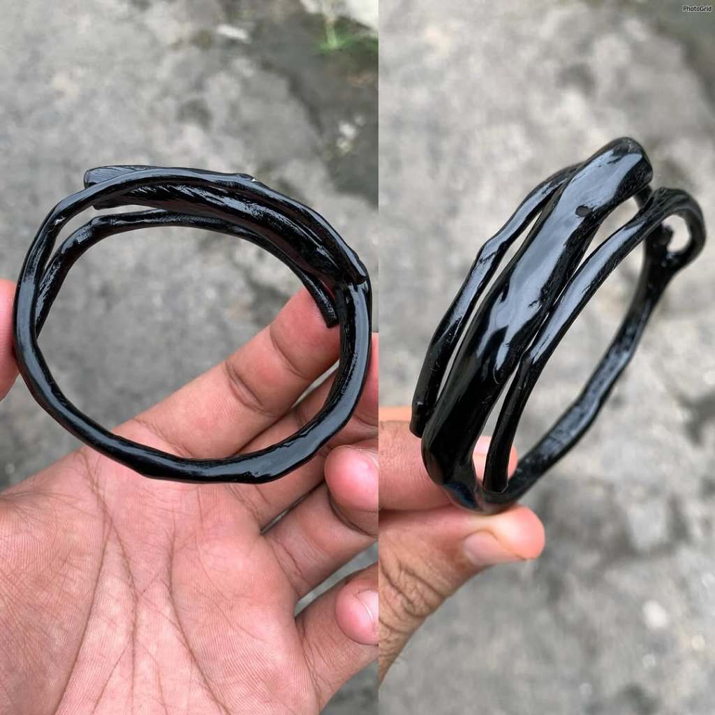 Gelang Akar Bahar Hitam Polos Cabang Natural Original / Gelang Akar Bahar Asli / Akar Bahar