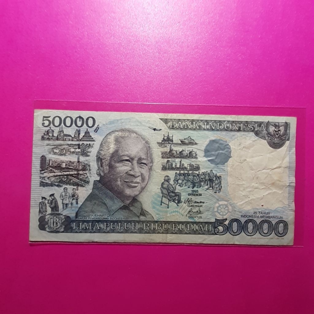 uang kuno 50000 rupiah suharto