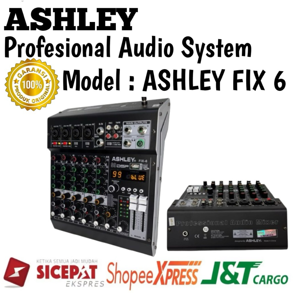 Mixer Ashley Fix 6 Original Mixer Ashley 6 Channel Bluetooth usb