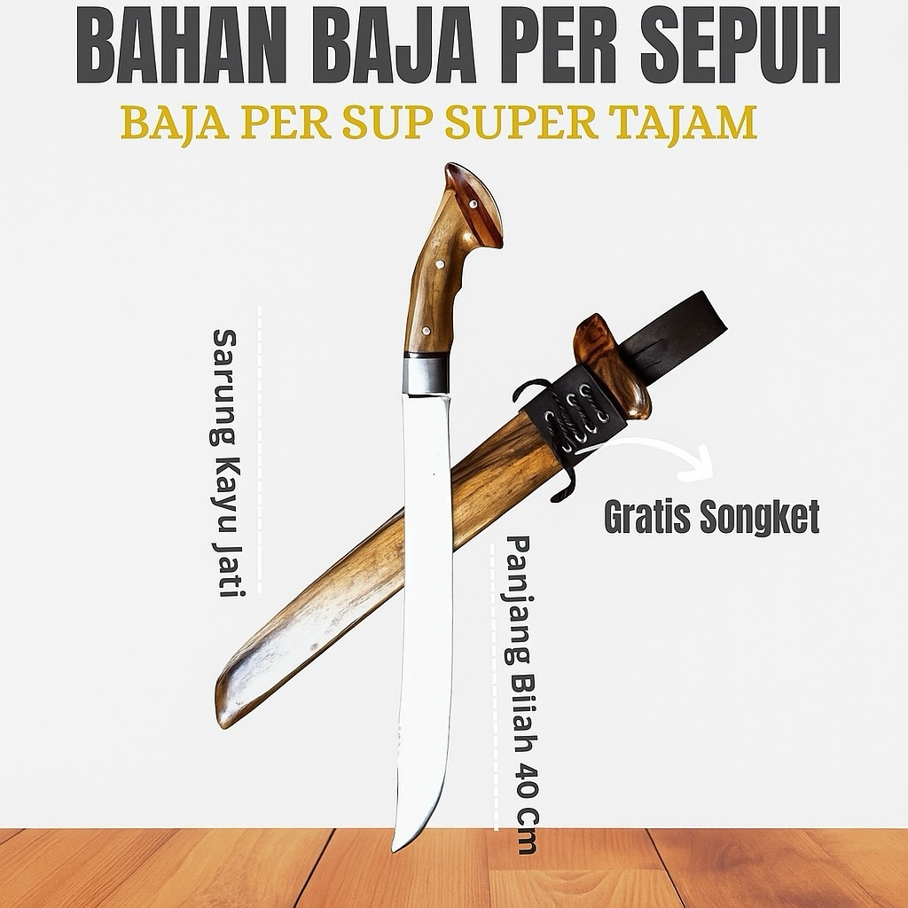 Golok Kebun Baja Per Sepuh | Perkakas Baja Super Tajam M