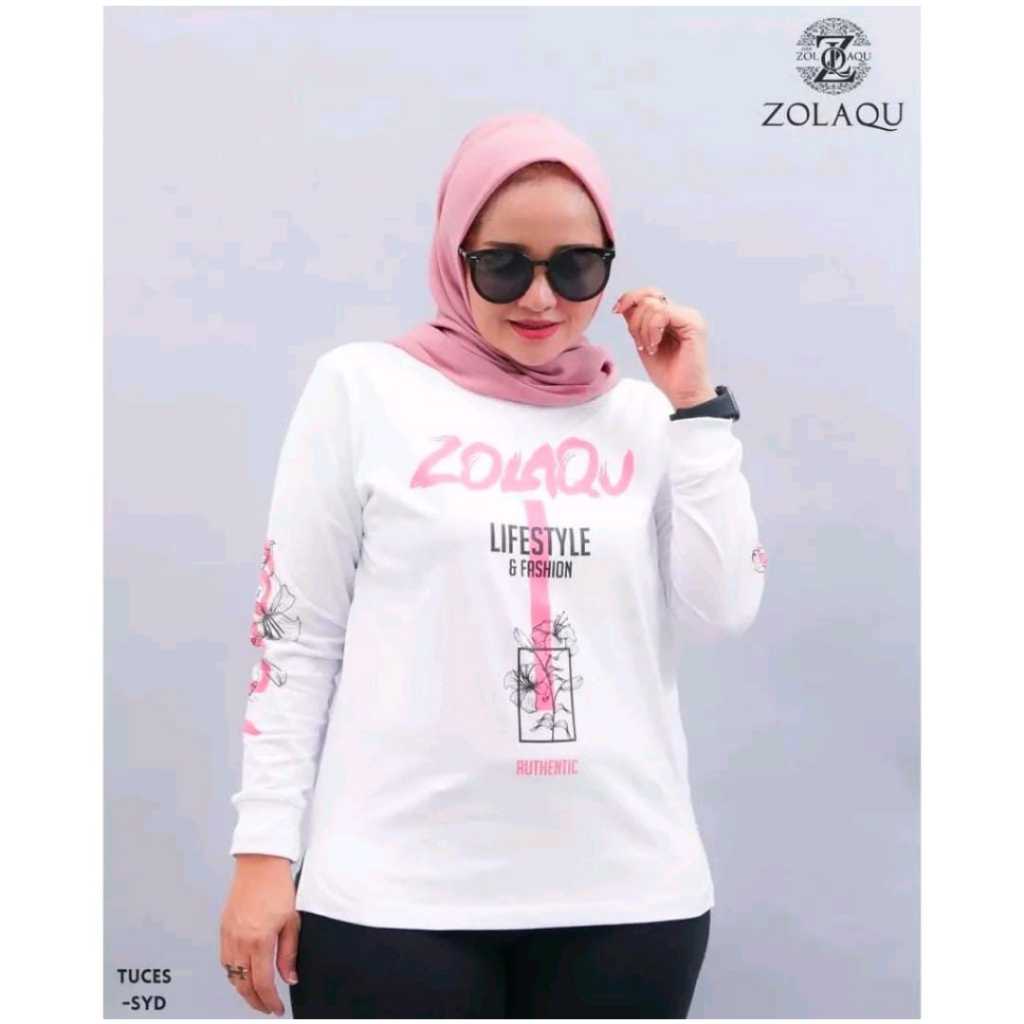 Zolaqu Original Terbaru 2025 Kaos Cewek Kaos Atasan Wanita Premium kaos jumbo oversize terbaru Lenga