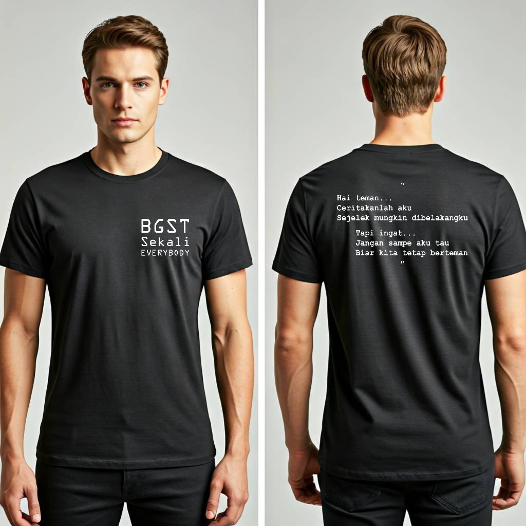 Kaos T-Shirt Bgst Everybody Unisex Pria Wanita Distro Lengan Pendek Polos Basic Oversize Baju Oblong