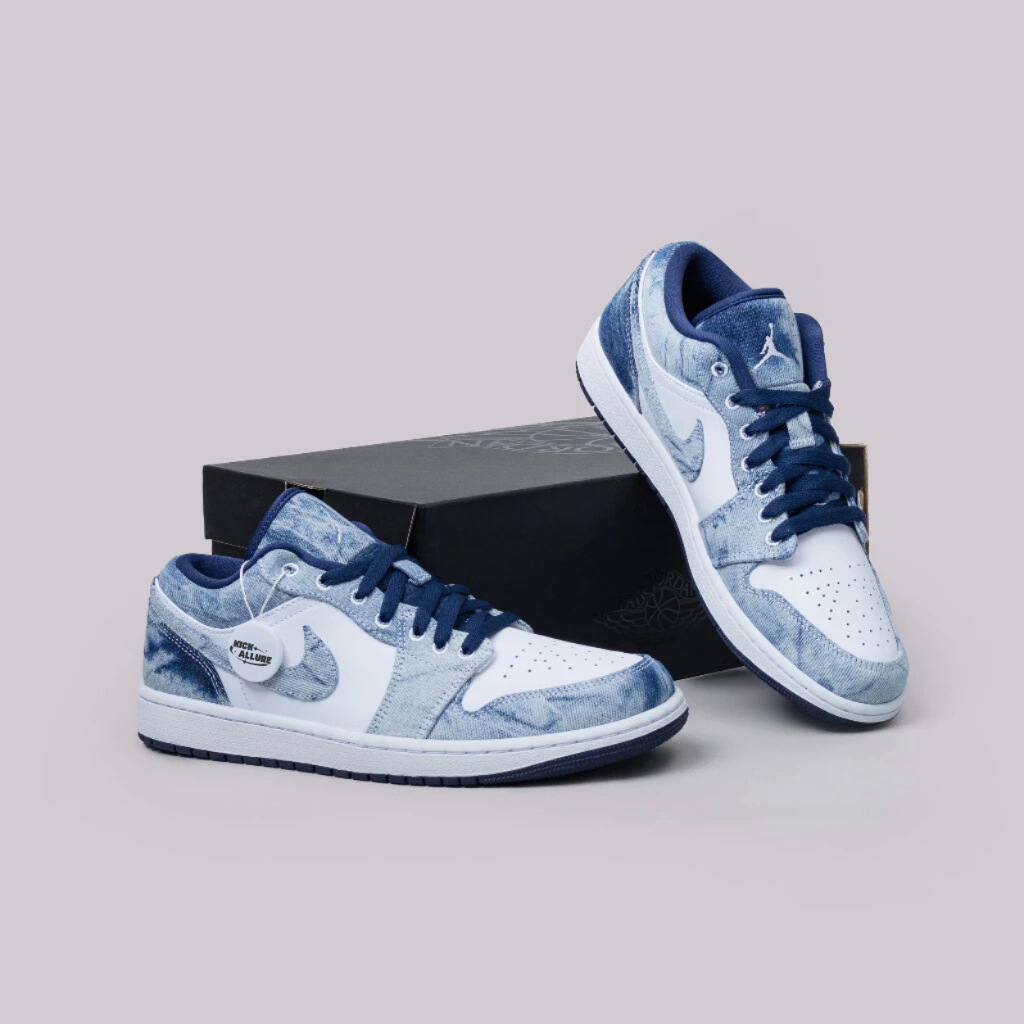 Air Jordan 1 Low SE Washed Denim Indigo Blue White