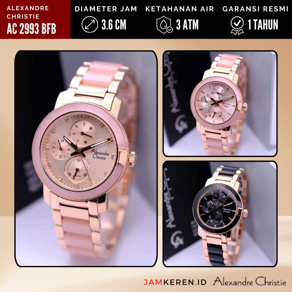 Alexandre Christie - Jam Tangan Wanita - Jam Wanita Elegan Mewah - AC 2993 BF Original Garansi Resmi