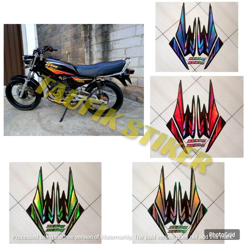 STIKER STRIPING MOTOR YAMAHA RX KING 2002 VARIASI HOLOGRAM FULLSET