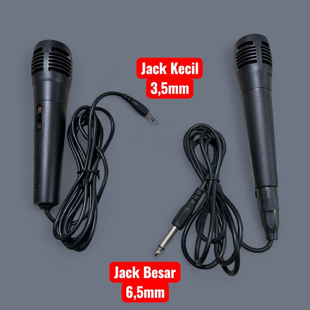 Mic kabel Jack Besar 6,5mm & Jack Kecil 3,5mm / MIc Karaoke Berkabel Jack Besar 6,5mm & Jack Kecil 3