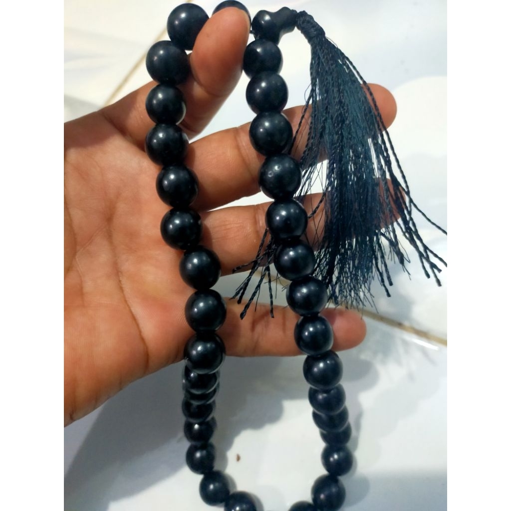 tasbih 33 butir 12mm  kokka jawa asli /tasbih biji gebang pocok lontar hitam