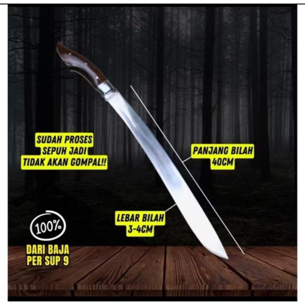 Golok Sibungkuk Aren Golok Kebun Golok Tebas muliti pungsi Dengan bahan Baja per asli