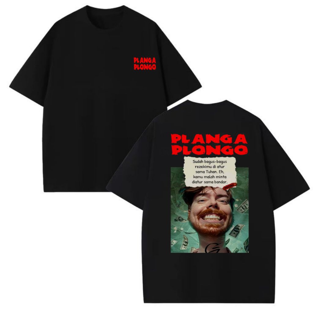 t-shirt PLANGA PLONGO distro kaos pendek hitam combat 24s pria wanita