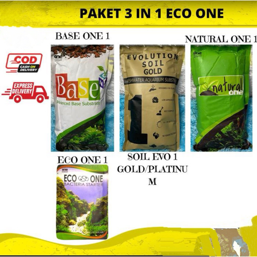 Paket ONE RISET Media Tanam Aquascape Aquarium Base Natural Eco Soil - PAKET ONE RISET