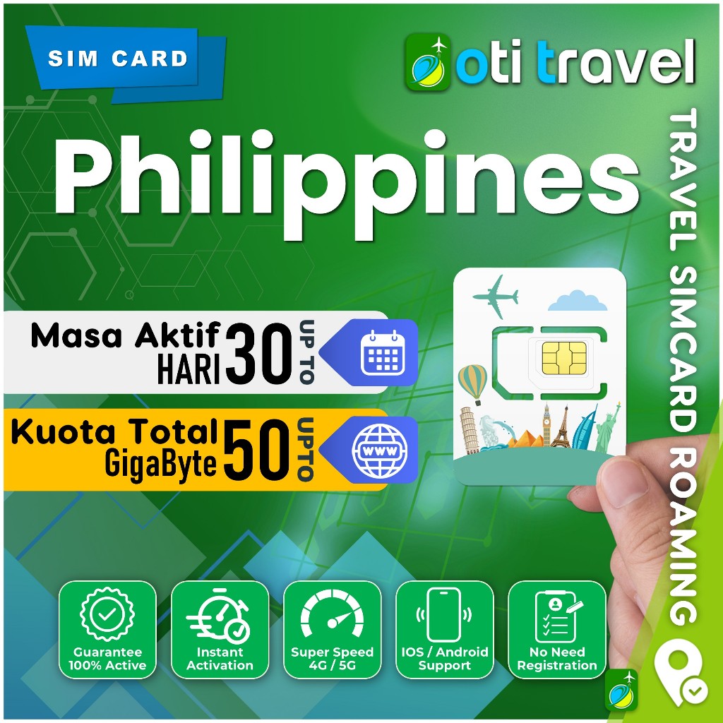 Travel Simcard OTI TRAVEL Philippines Limit Total Super | Sim Card Filipina