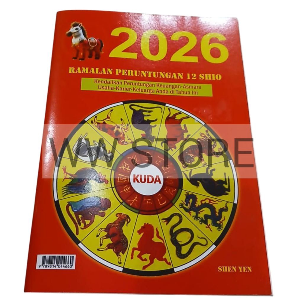 Buku Ramalan Peruntungan 12 Shio di Tahun Kuda 2026 Shen Yen versi bahasa Indonesia