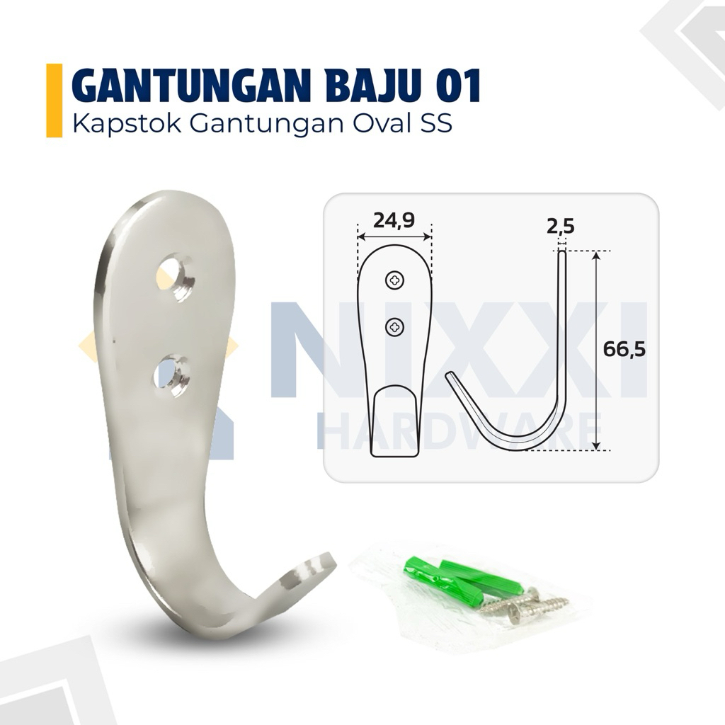Kapstok Gantungan Baju Oval / Kapstok Gantungan Baju SS / Kapstok Gantungan Baju 01