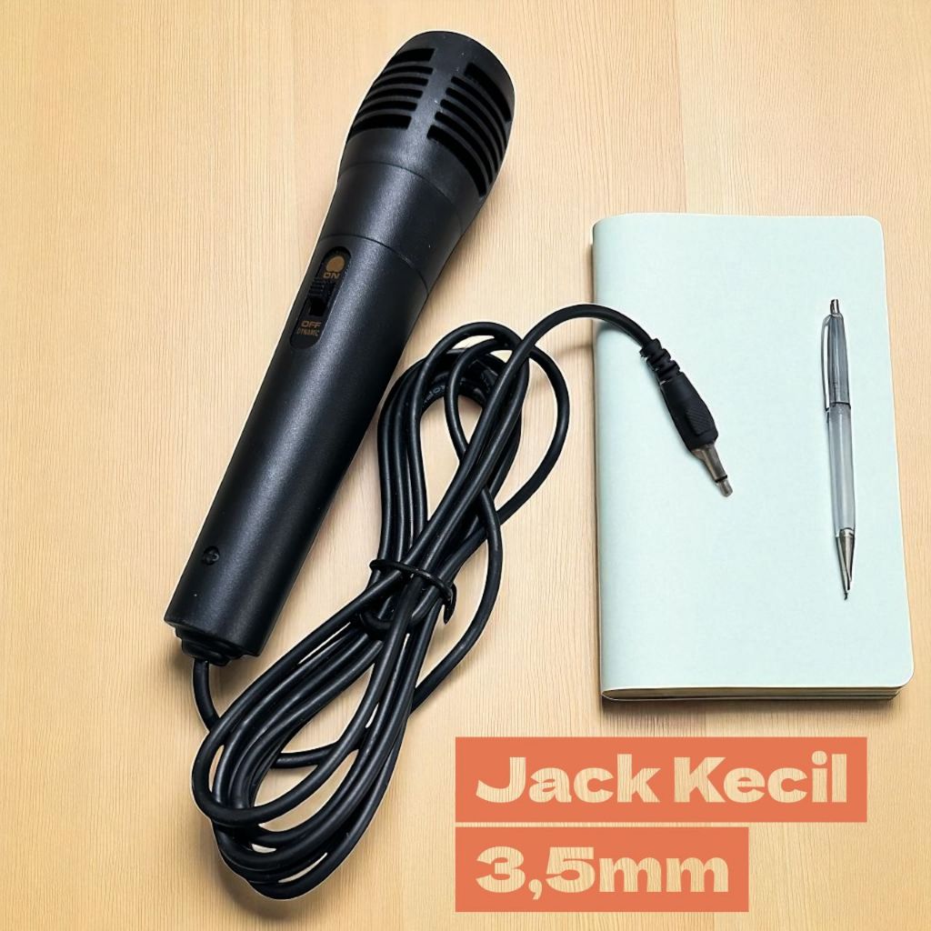 TERMURAH Mic Microhone Colokan Kecil / Mic Karouke Jeck Kecil / Mic Microphone Kabel Jack Kecil