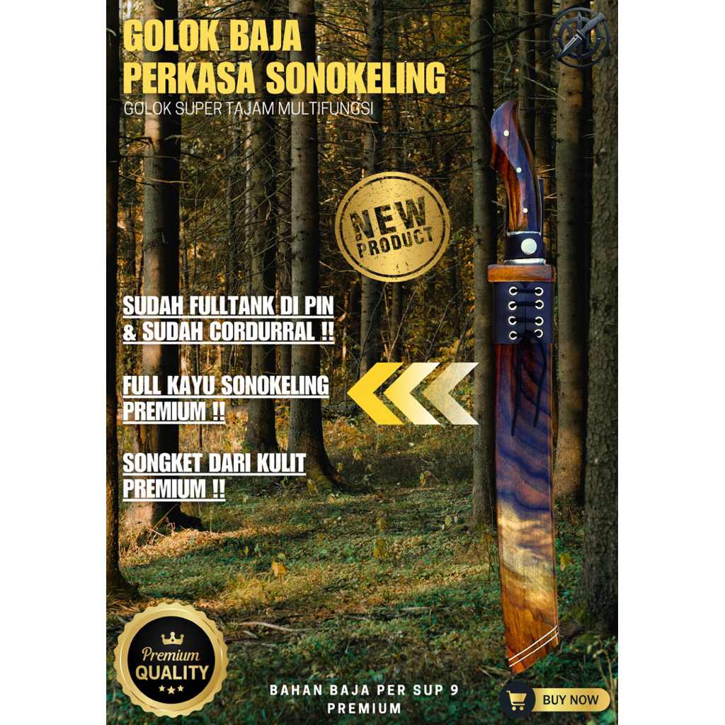 [BAJA PREMIUM] GOLOK KEBUN PERKASA SONOKELING GOLOK BAJA SUPER TAJAM Baja Per SUP9 Asli Original