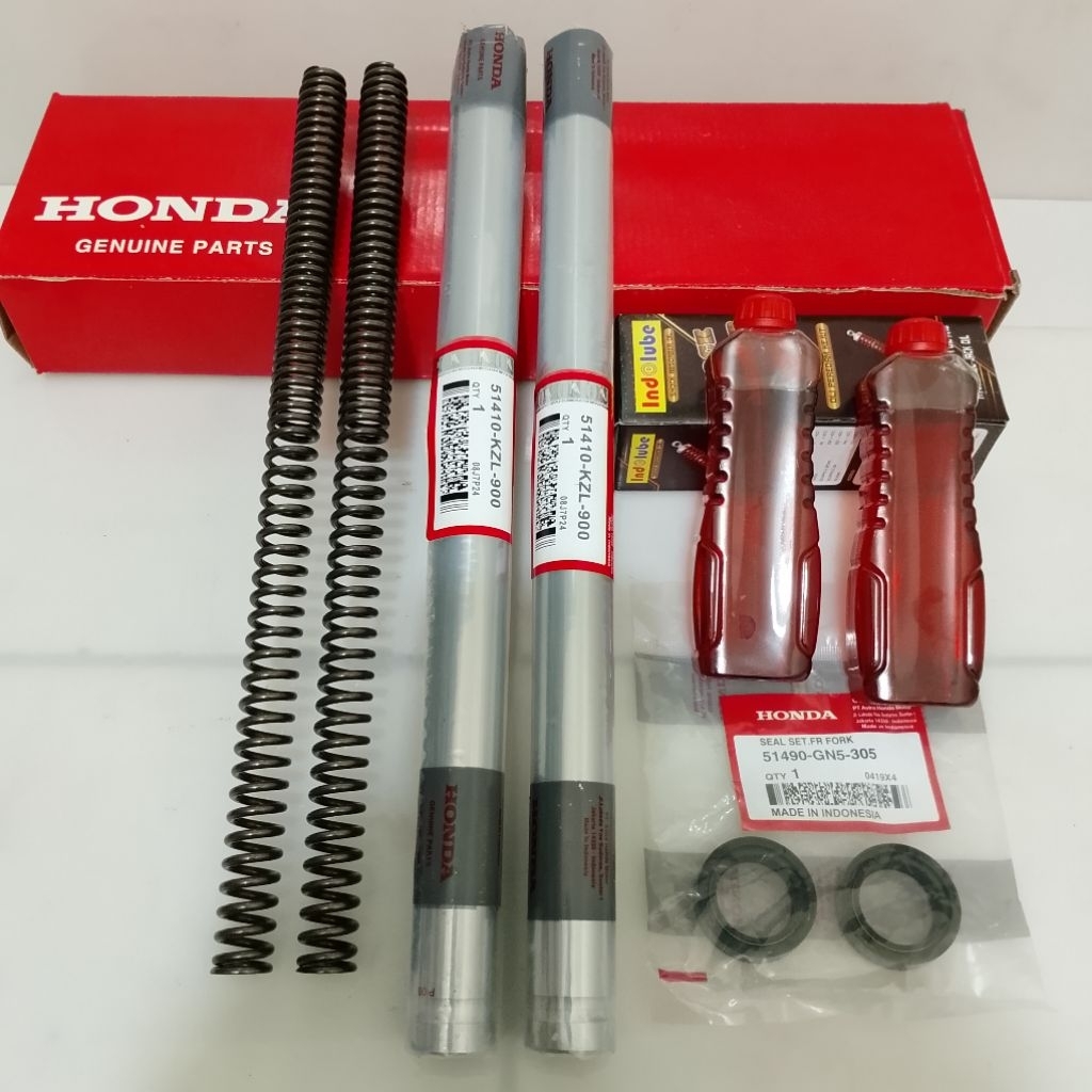 As shock depan + Sil + Per + Oli Honda Beat fi Beat fi 2013-2019 sepasang KZL-Ori