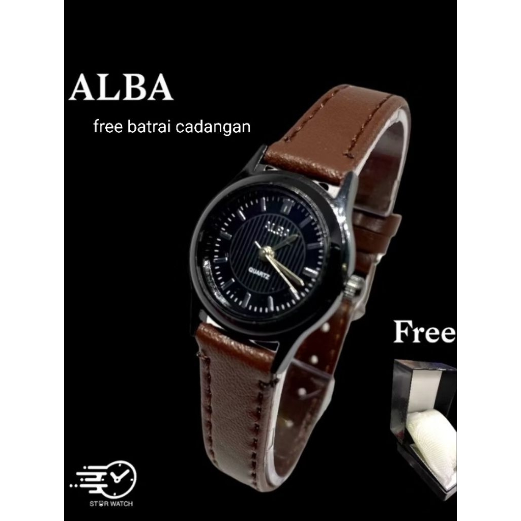 (BB-FFWATCH)Jam tangan wanita tali kalep alba terlaris/jam tangan fashion wanita free bok/free batra