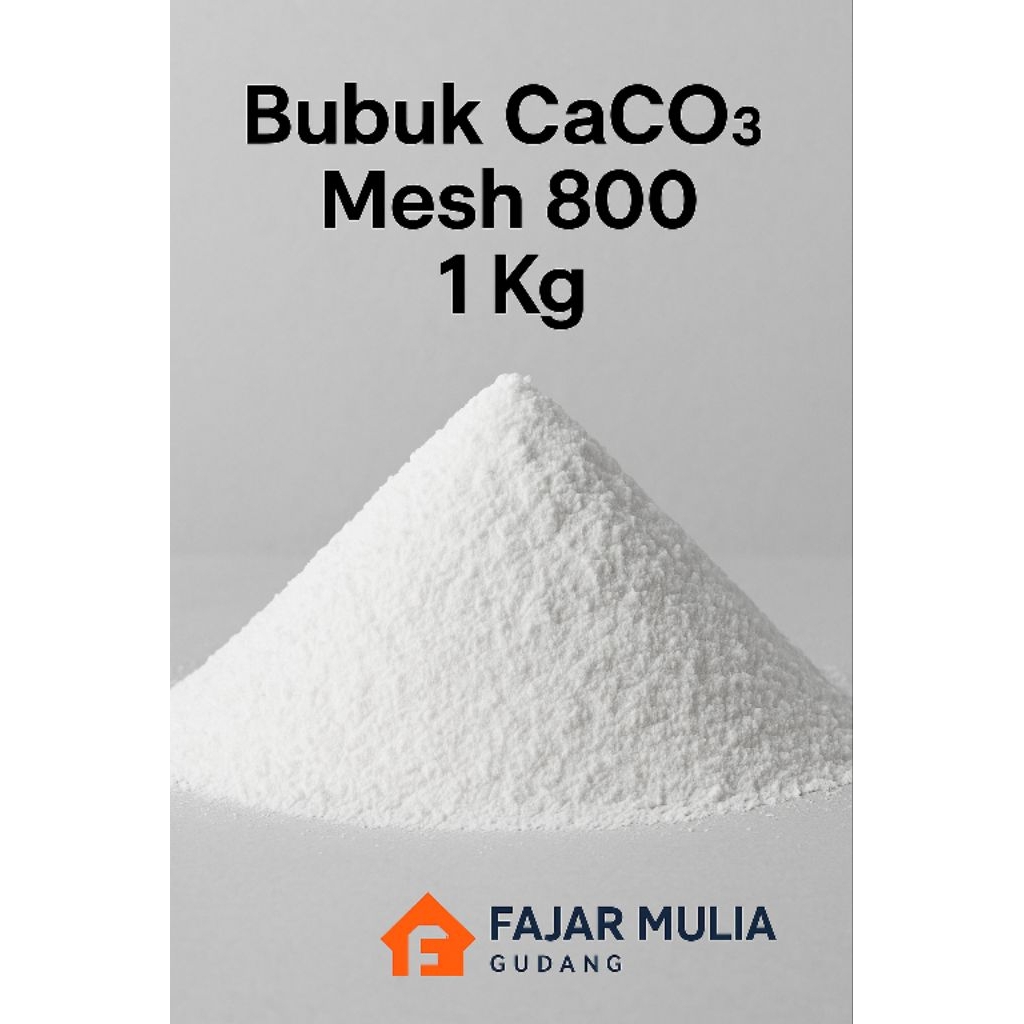 Bubuk Calcium Carbonate CaCO3 Mesh 800 Putih Halus Plamir Cat Tembok Bangunan 1 Kg