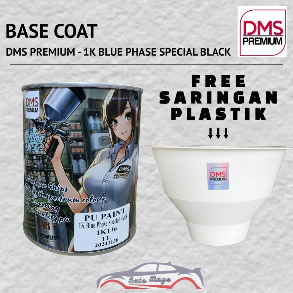 CAT PU HITAM SOLID DMS PREMIUM