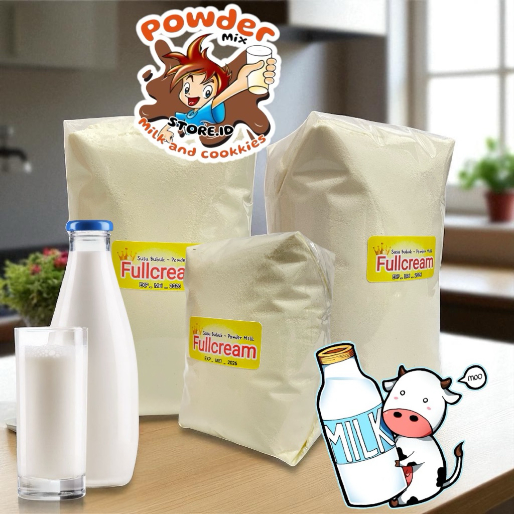 Susu Bubuk Fullcream Kiloan netto 1000gr Kemasan Pouch 1kg Untuk Minuman Kue dan Roti