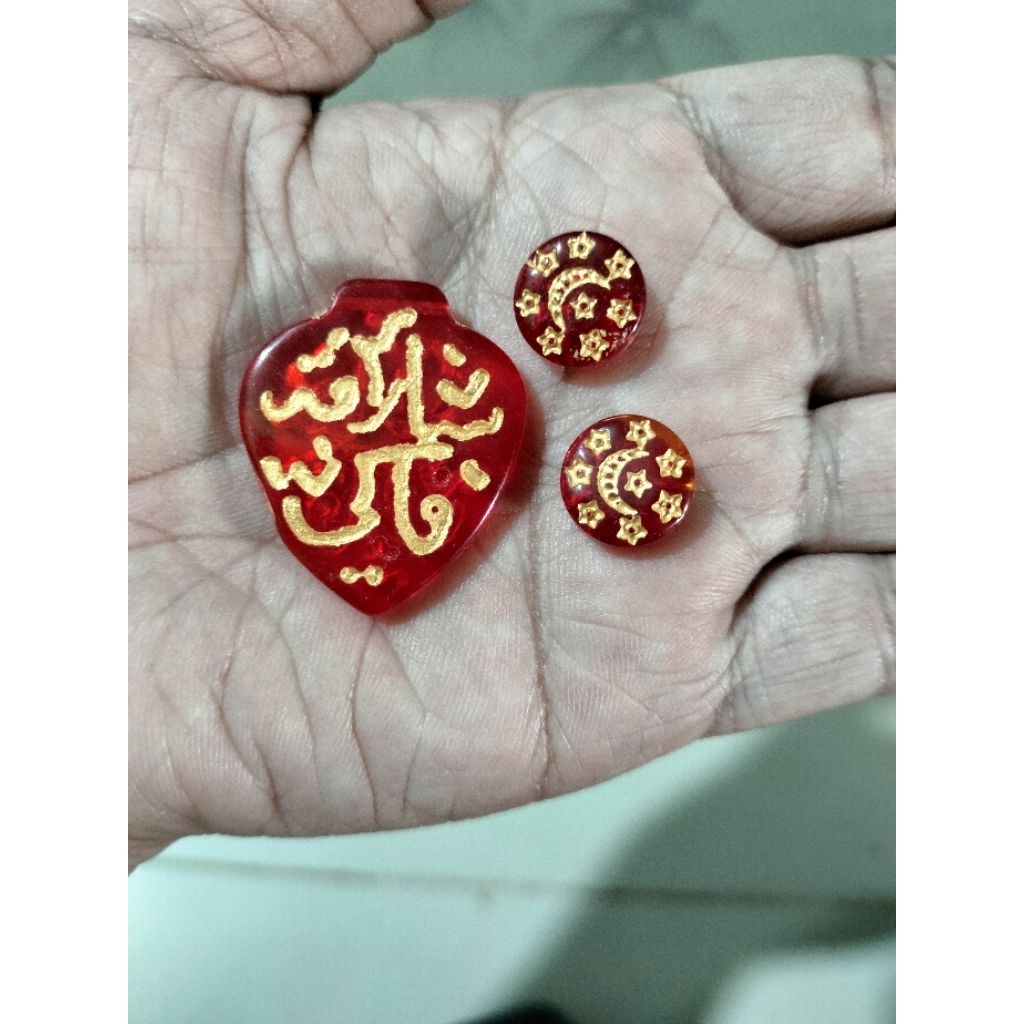 Liontin batu merah deli maa putri Mayang Sari 3 pcs.natural