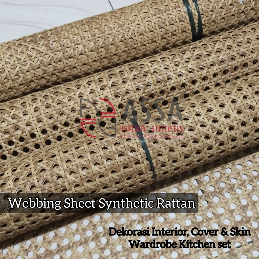 Webbing Rotan Sintetis Lembaran Motif Lubang-Bulat
