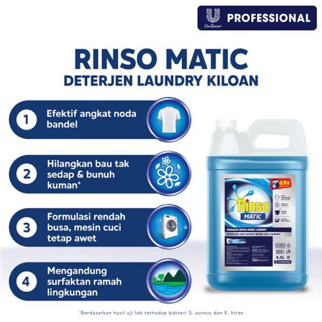 RINSO MATIC professional detergent cair 4.5 Liter (Original)