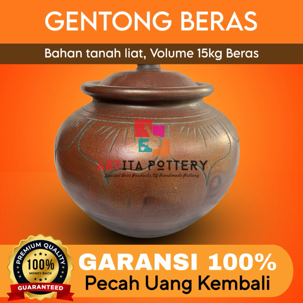 TEMPAT BERAS 17 LITER GENTONG AIR GERABAH TANAH LIAT PALING MURAH BAYAT