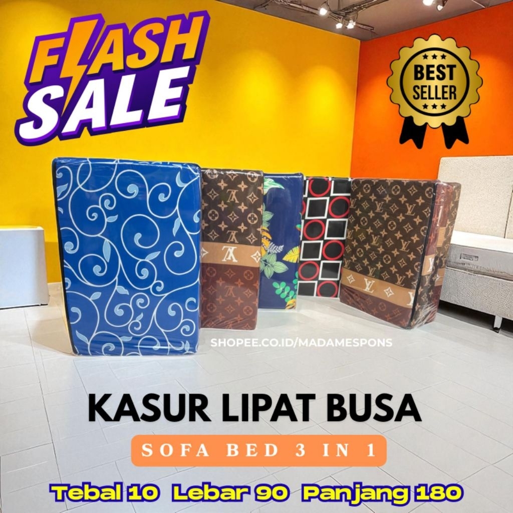 Kasur Lipat Sofa Bed Multifungsi Bahan Full Busa Spon Kasur Lipat Busa Sofa Bed Kasur Lipat Sofa Bed
