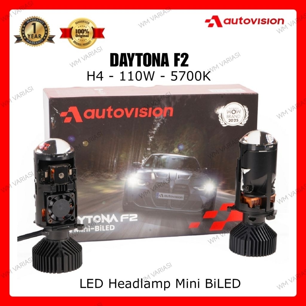 LED Headlamp Projector Mini BiLED H4 Autovision Daytona F2 110W 5700K
