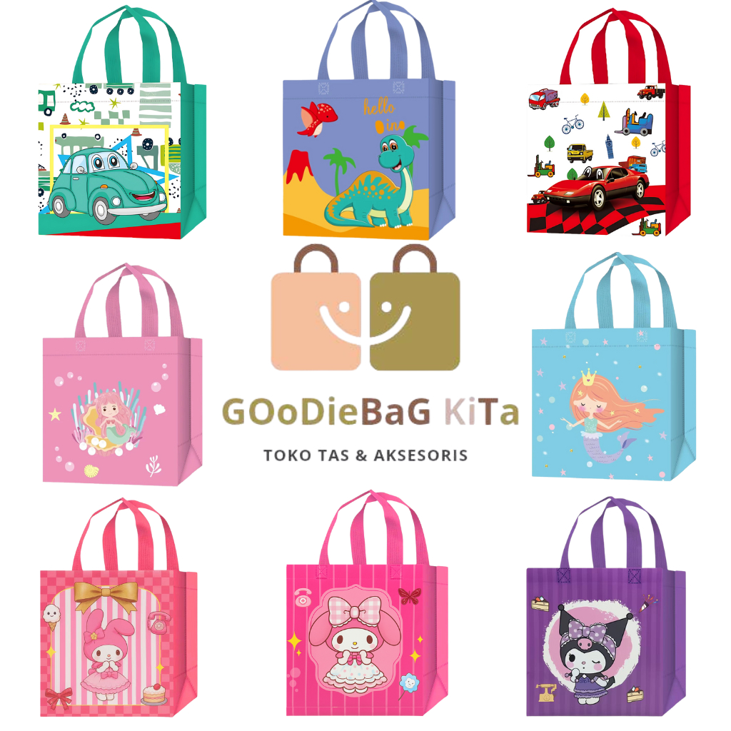 JS Goodie Bag Anak Motif Karakter/Tas Souvenir Ulang Tahun Anak / Goodie Bag Ulang Tahun Anak
