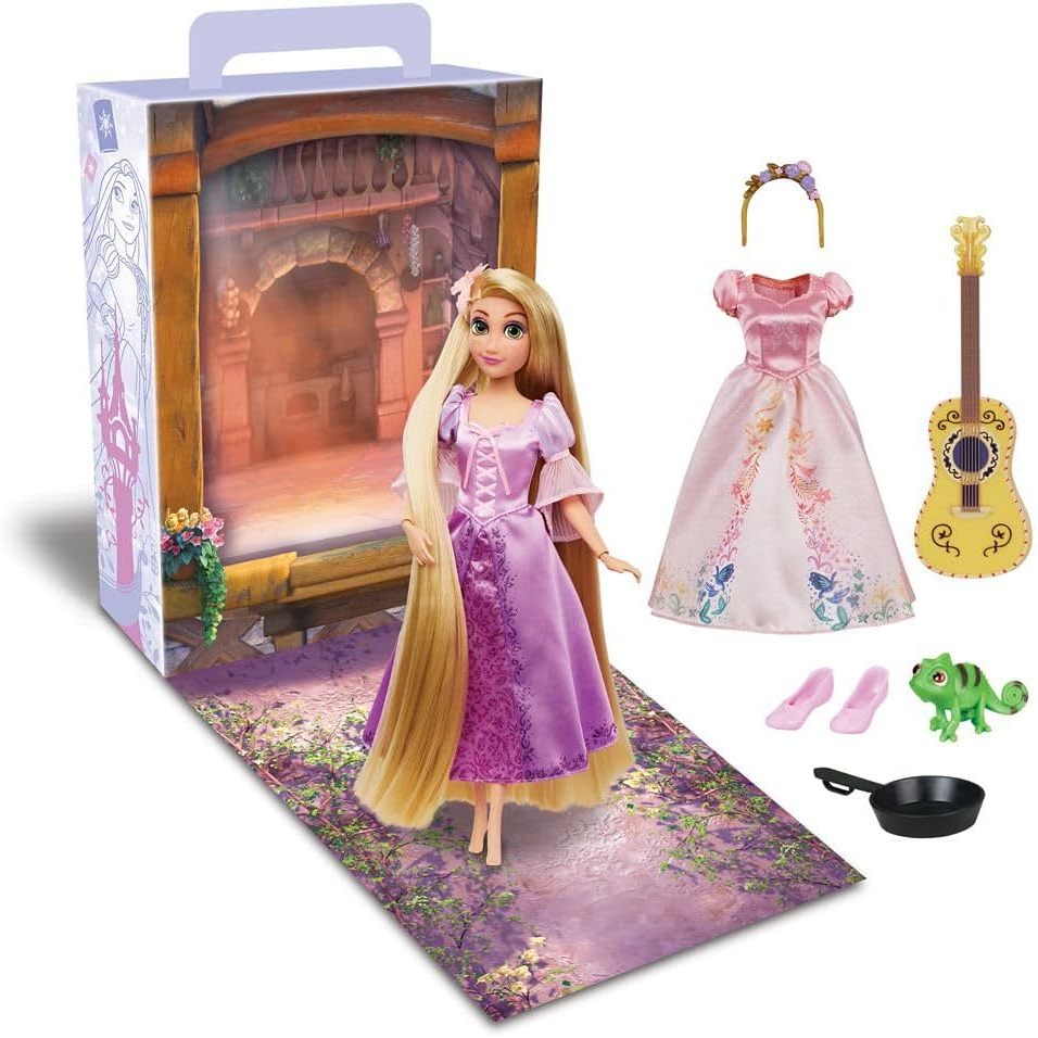 Disney Store Girl's Princess Story Doll (Rapunzel from Tangled) 11 Inches, Includes Coloring Book an