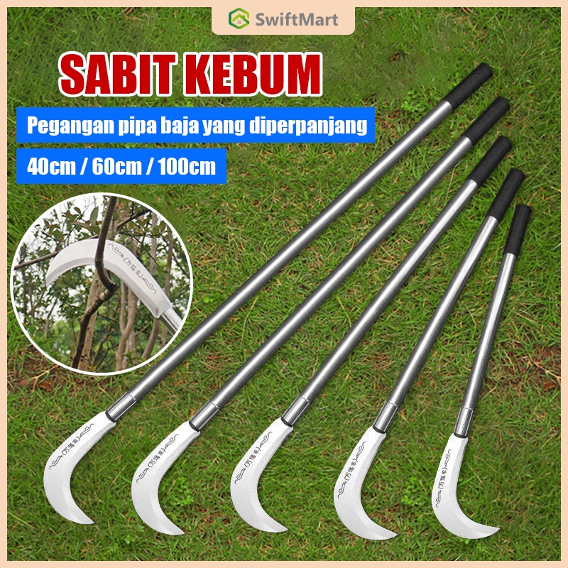 60/80/100cm Sabit Arit Rumput Baja Asli /Pemangkas Rumput Multifungsi / Sabit Ranting Pohon Sabit Ru