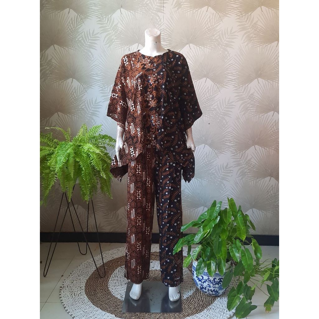 SOGAN SET WAKA Colet Setelan Celana Panjang Rayon Premium Jumbo Busui Resleting Depan One Set Terbar